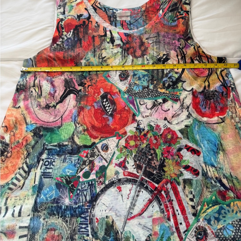 Et Lois Tank Top Size L Art to Wear Colorful Artsy Abstract Print Art Teacher - Picture 10 of 14